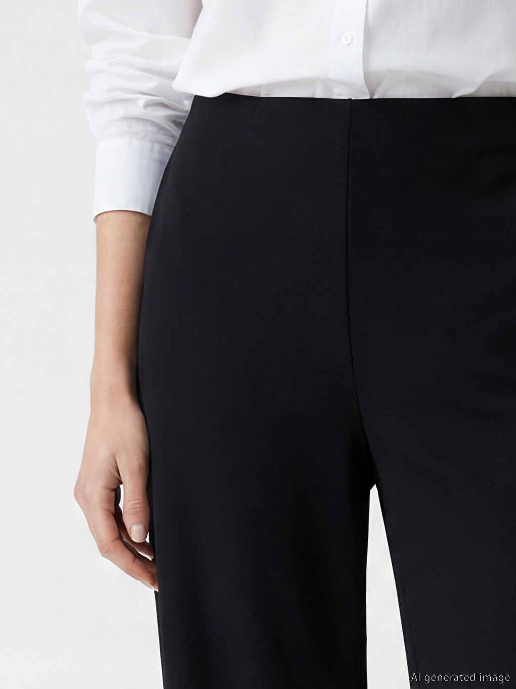 Siyah Beli Lastikli Soft Touch Kadın Eşofman Altı-2