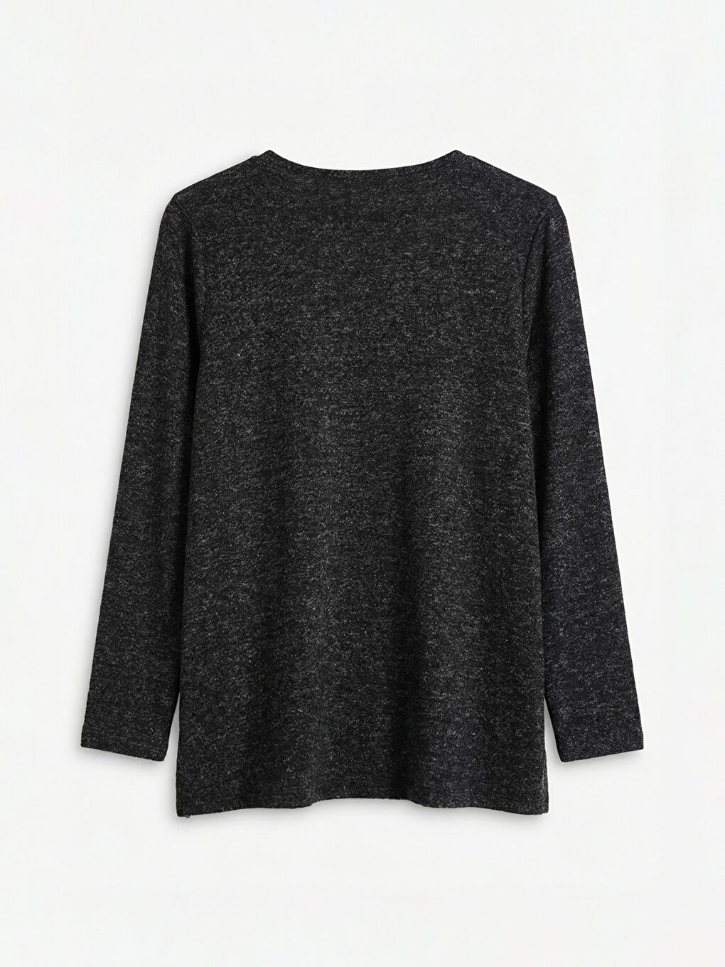 Siyah Bisiklet Yaka Desenli Bluz-1