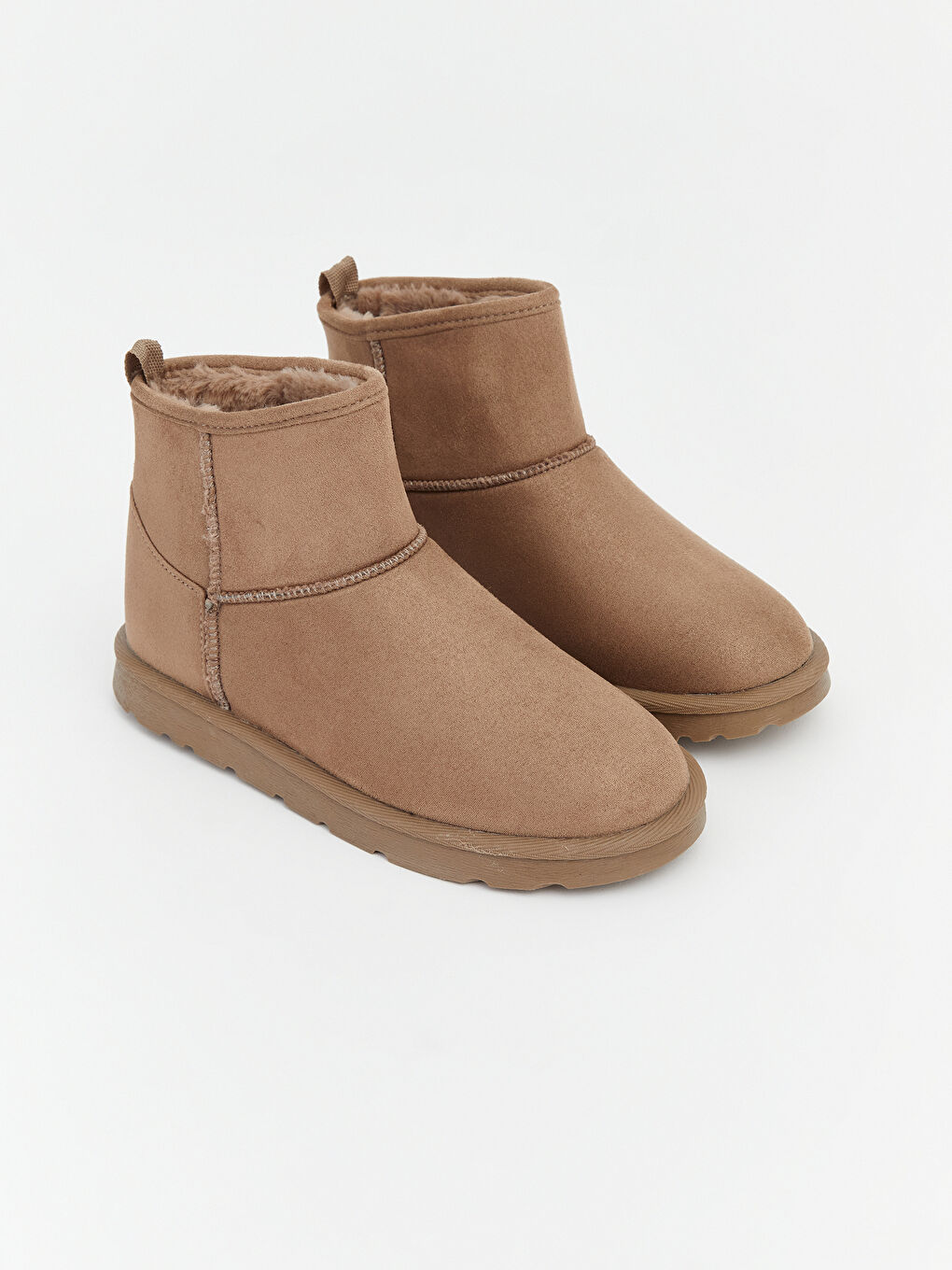 Bej Kürk Detaylı Kız Çocuk Bot