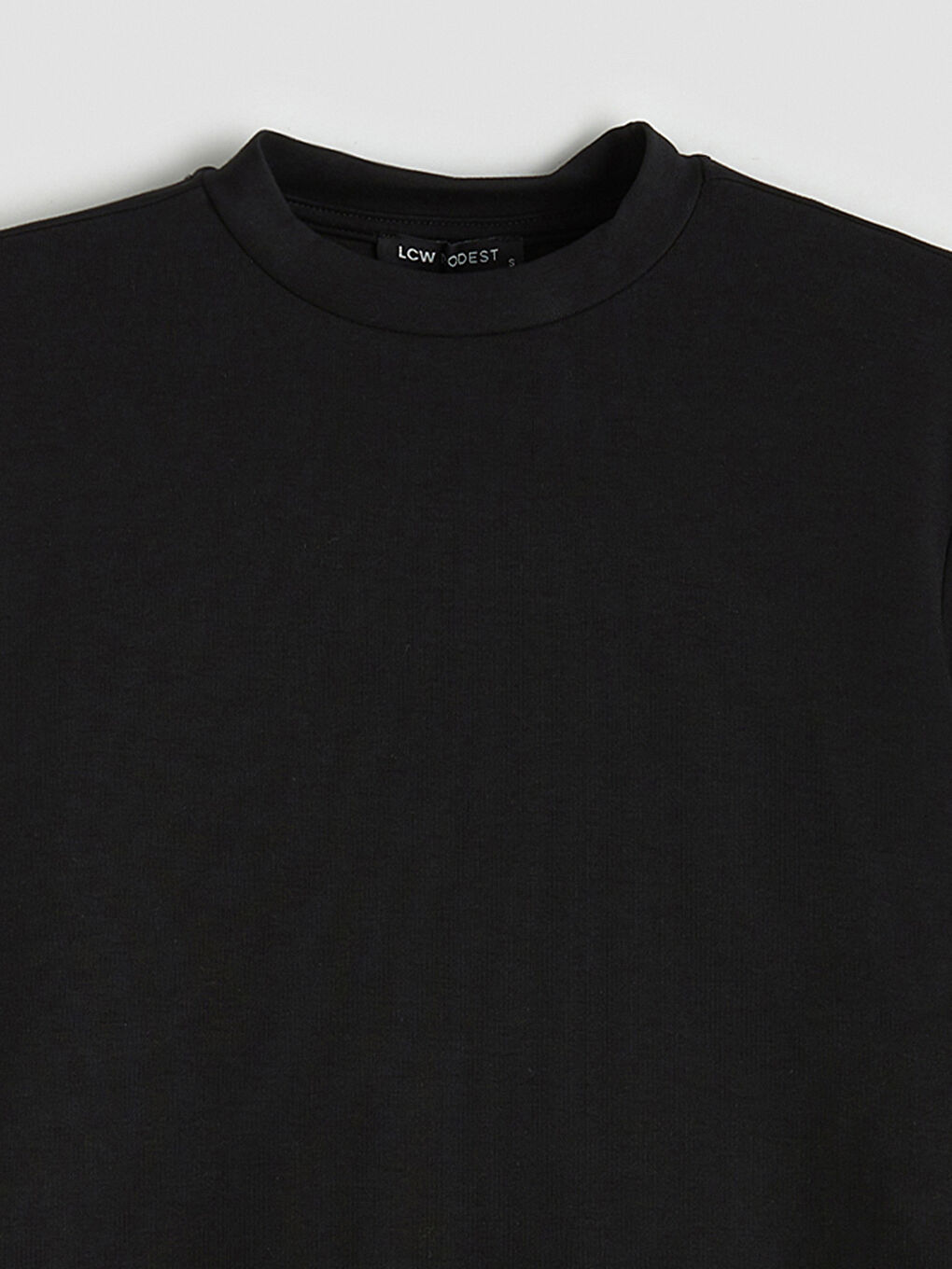 Siyah Dik Yaka Oversize Kadın Sweatshirt Tunik-1