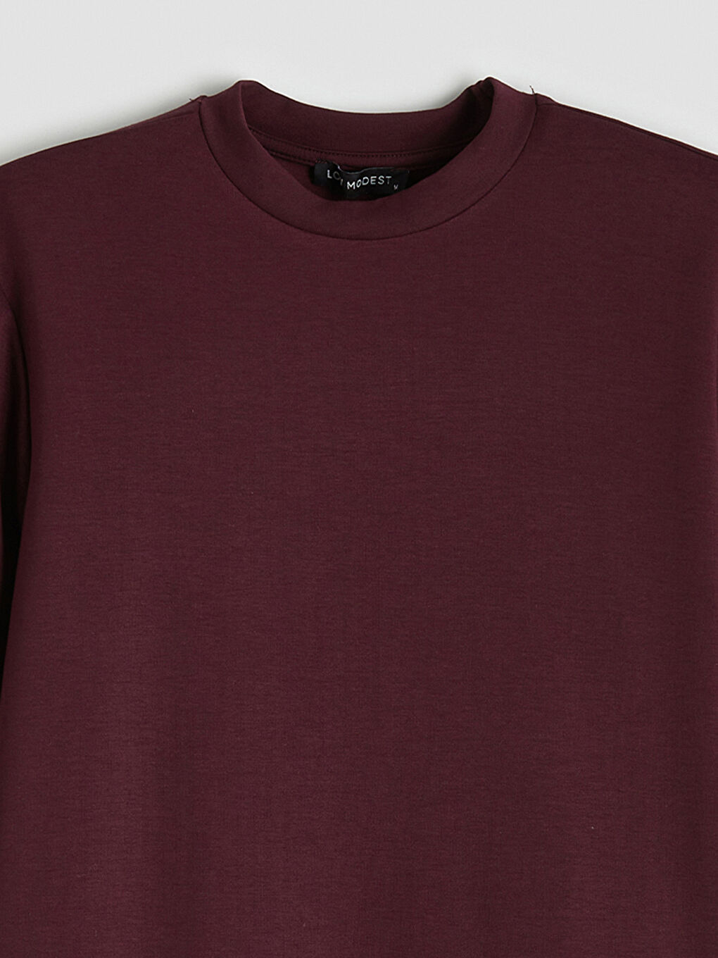 Mürdüm Dik Yaka Oversize Kadın Sweatshirt Tunik-1