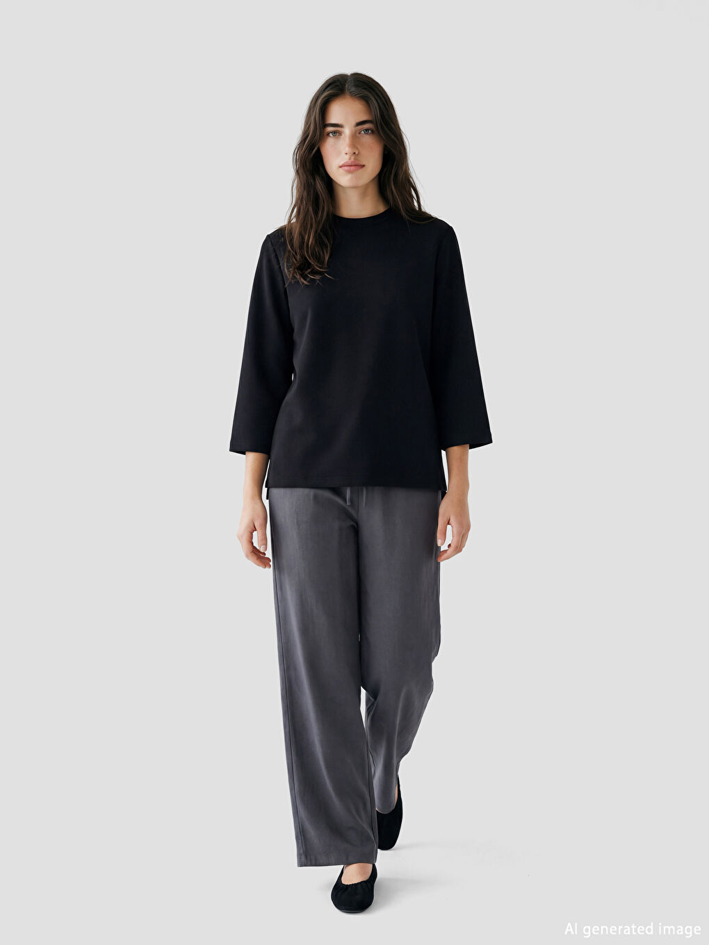 Mock Neck Oversized Women's Sweatshirt Tunic-1