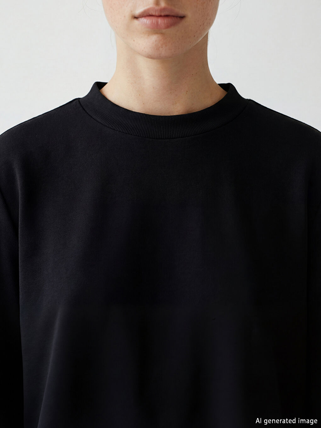 Mock Neck Oversized Women's Sweatshirt Tunic-2