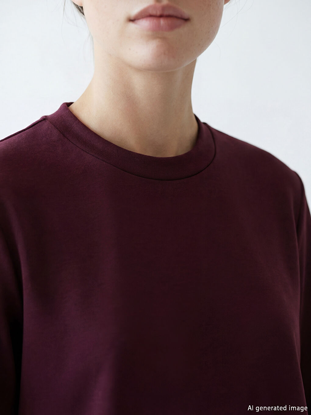 Mock Neck Oversized Women's Sweatshirt Tunic-2