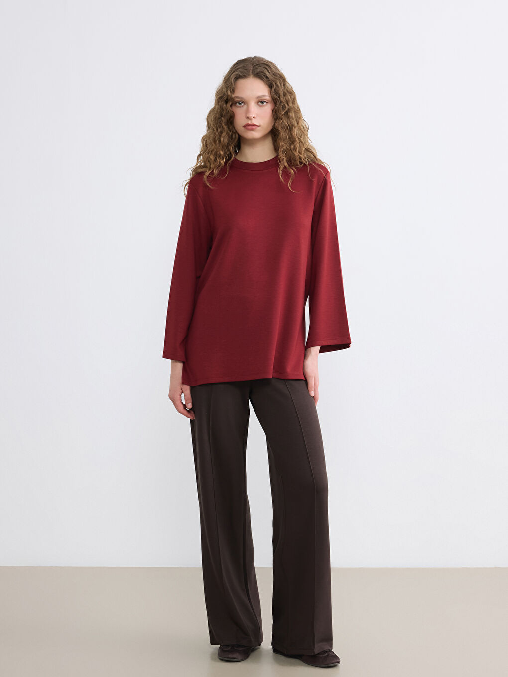 تونیکی سویتشێرت ره‌نگ شه‌رابی ژن-1