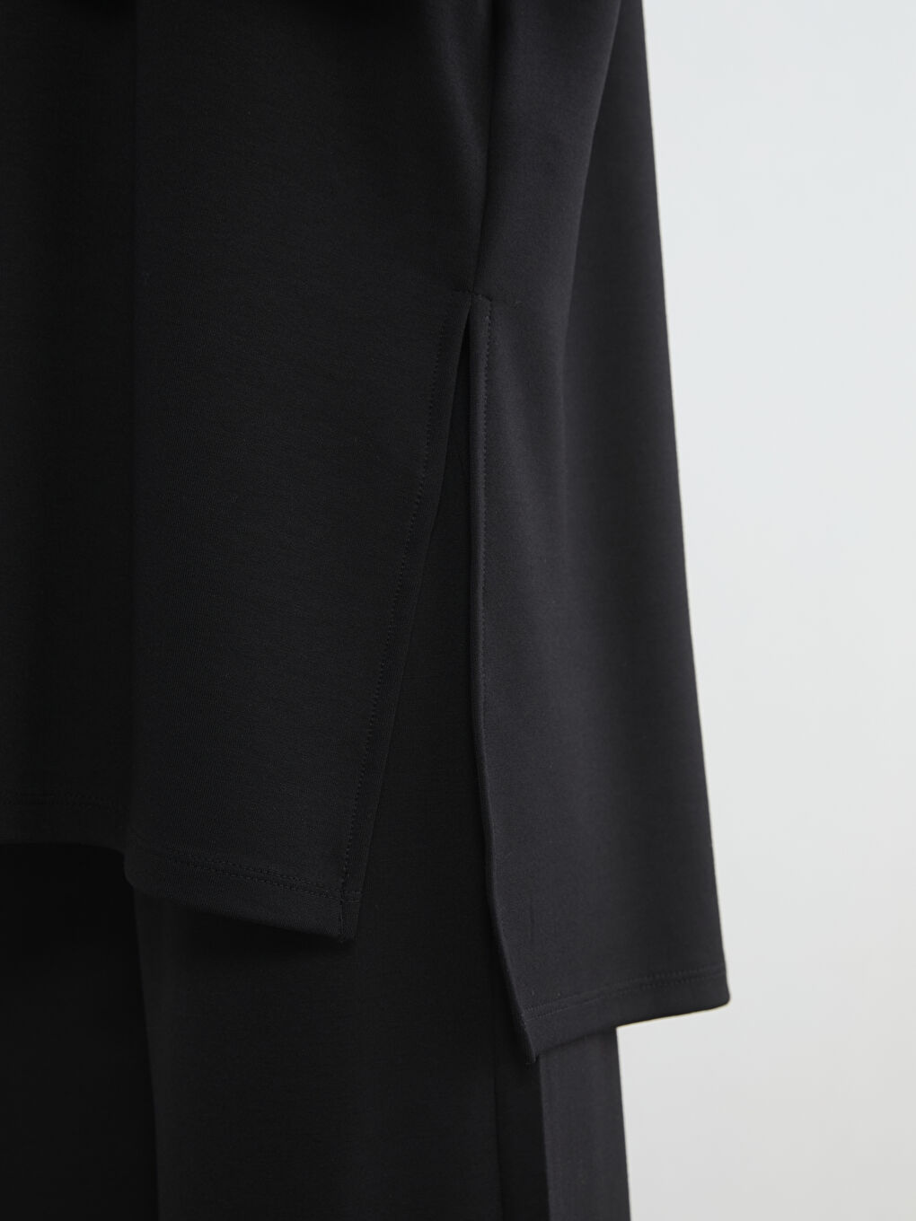 Siyah Taşlı Soft Touch Oversize Kadın Sweatshirt Tunik-2