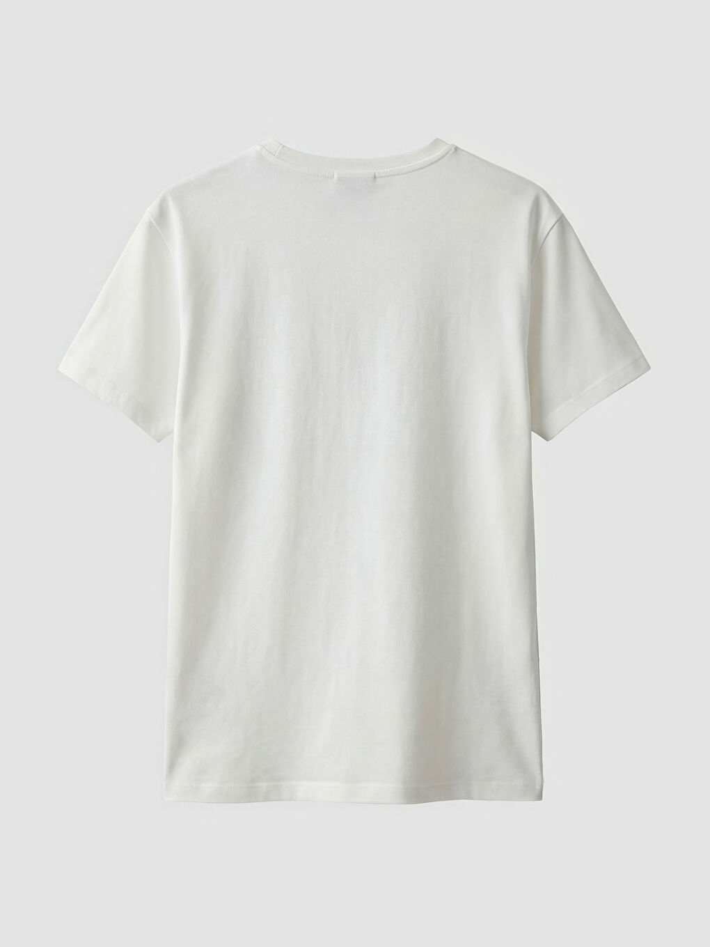 Ekru Bisiklet Yaka Baskılı Kadın Tişört-1