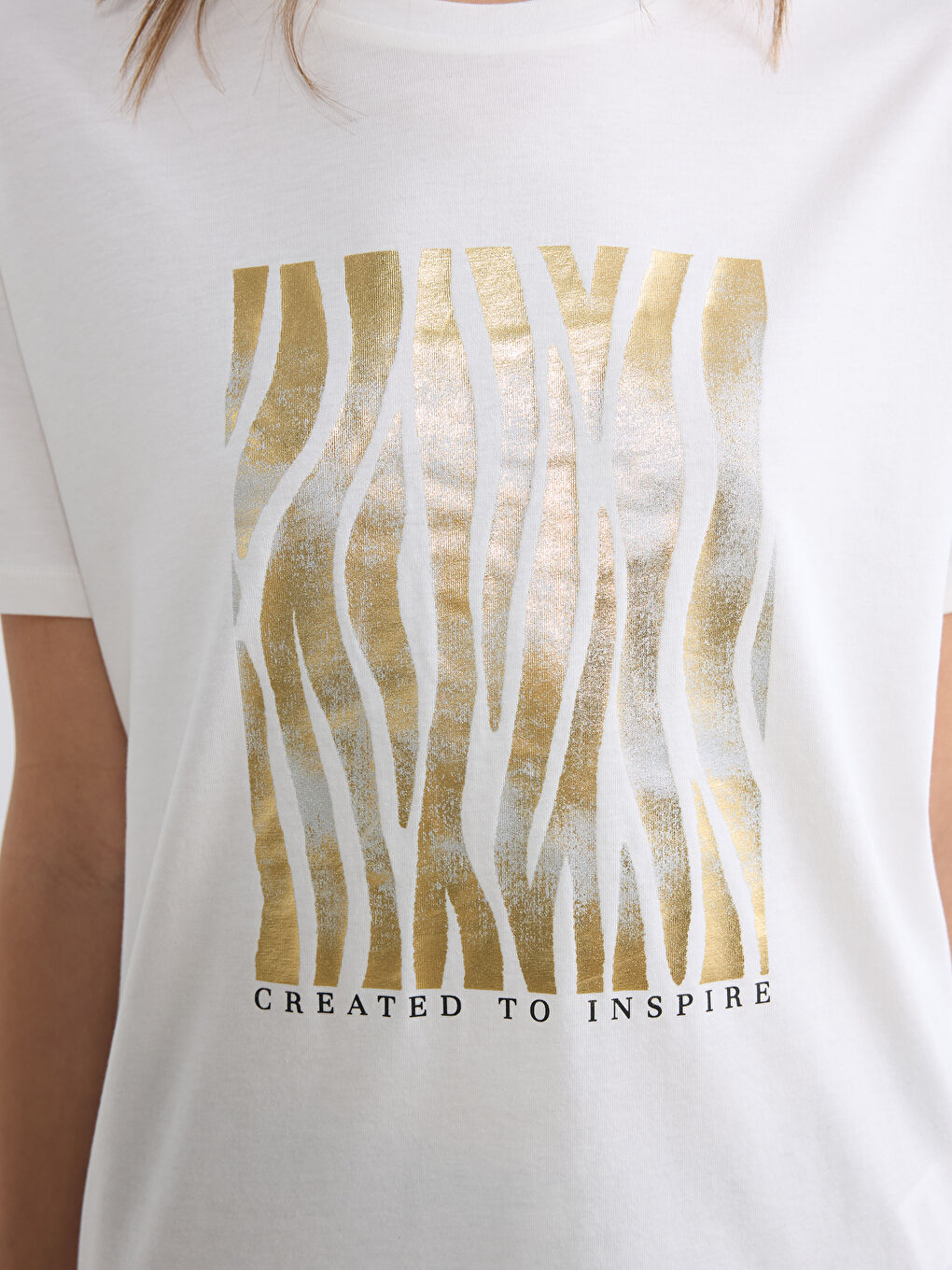 Crew Neck Printed Women's T-Shirt-2