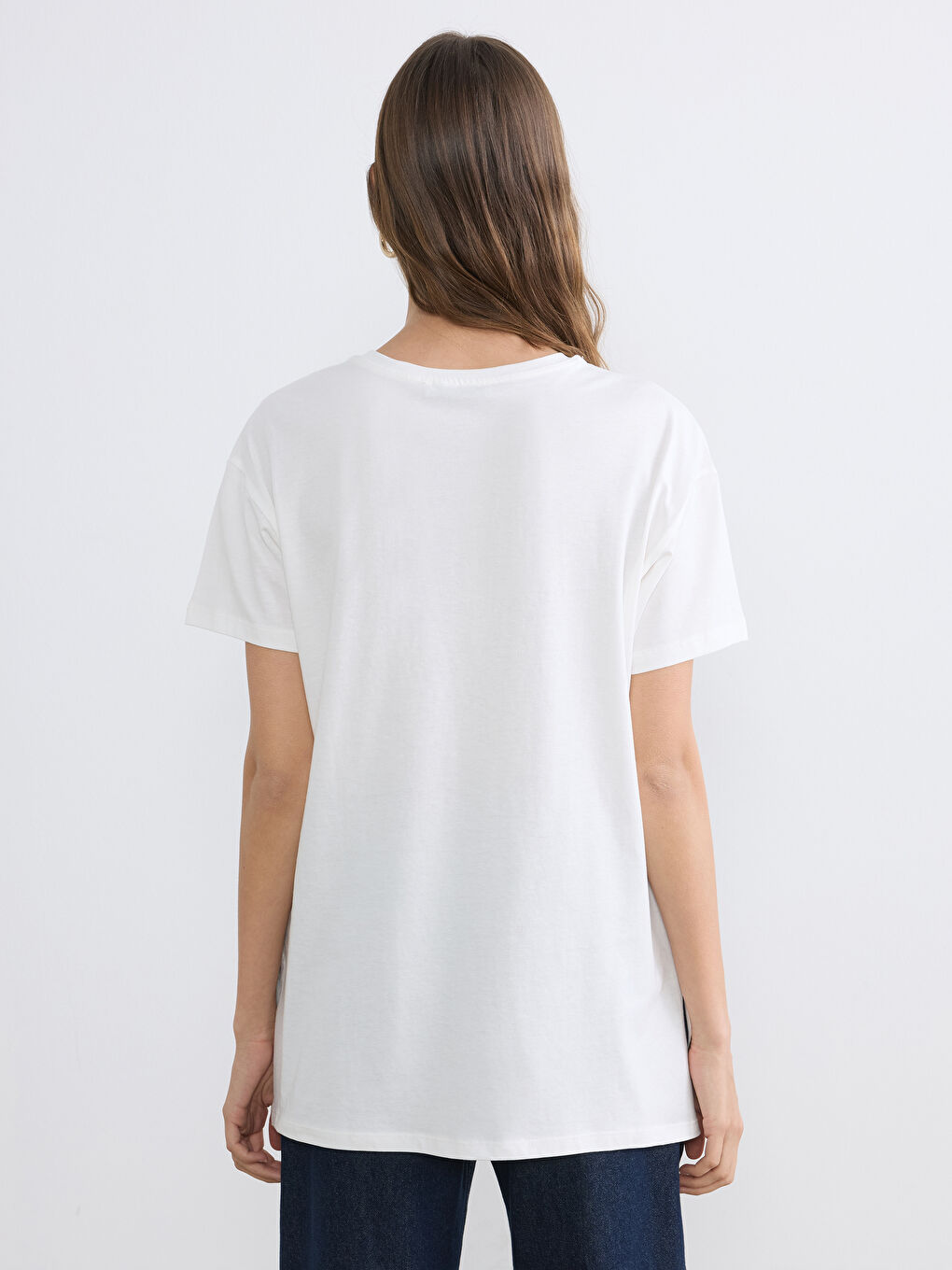 Crew Neck Printed Women's T-Shirt-3