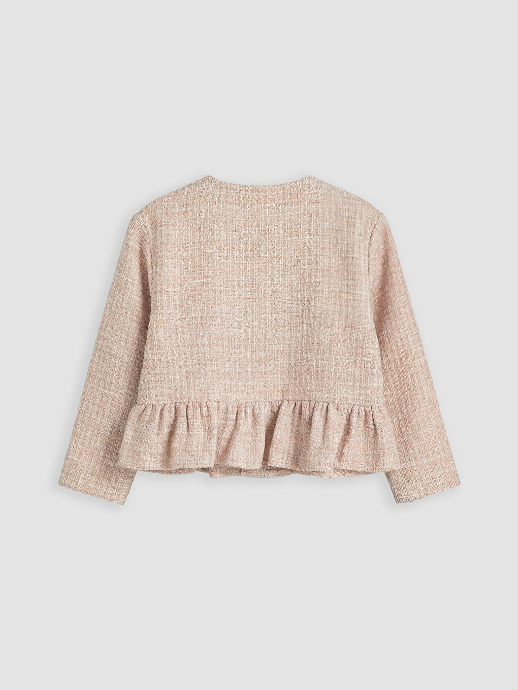 Turuncu Bisiklet Yaka Kız Çocuk Tüvit Ceket-1