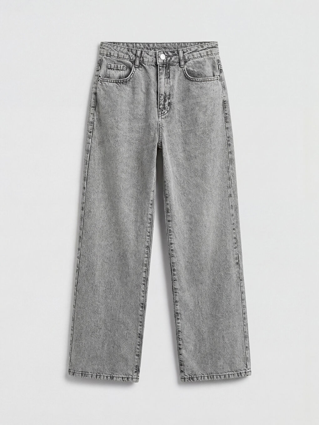 Karışık Wideleg Fiyonk Nakışlı Kız Çocuk Jean Pantolon