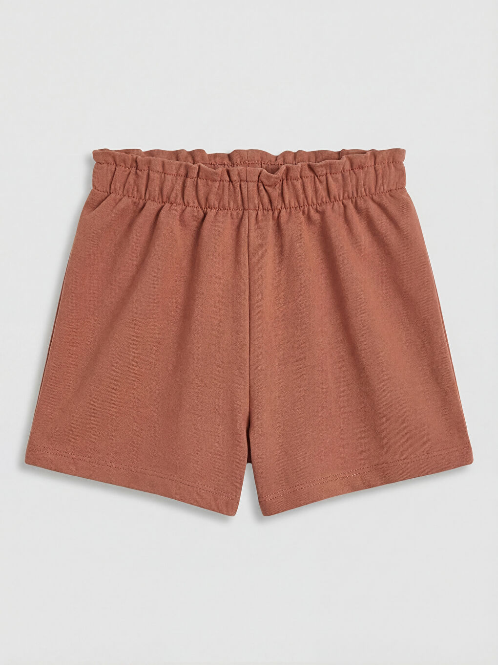 Kahverengi Beli Lastikli Kız Çocuk Şort