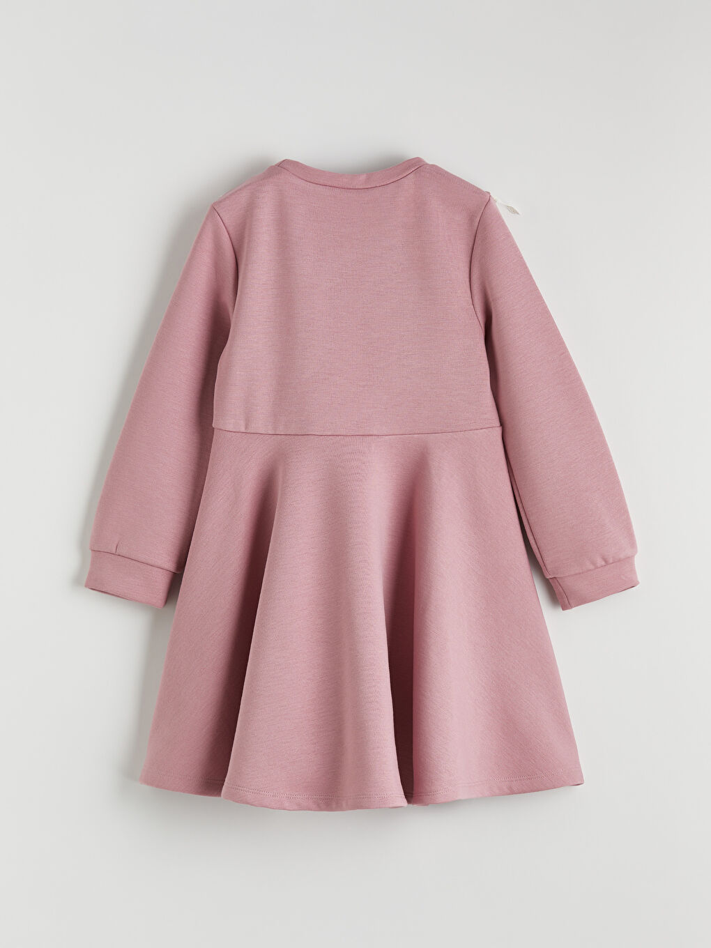 Lila Bisiklet Yaka Baskılı Kız Çocuk Elbise-1