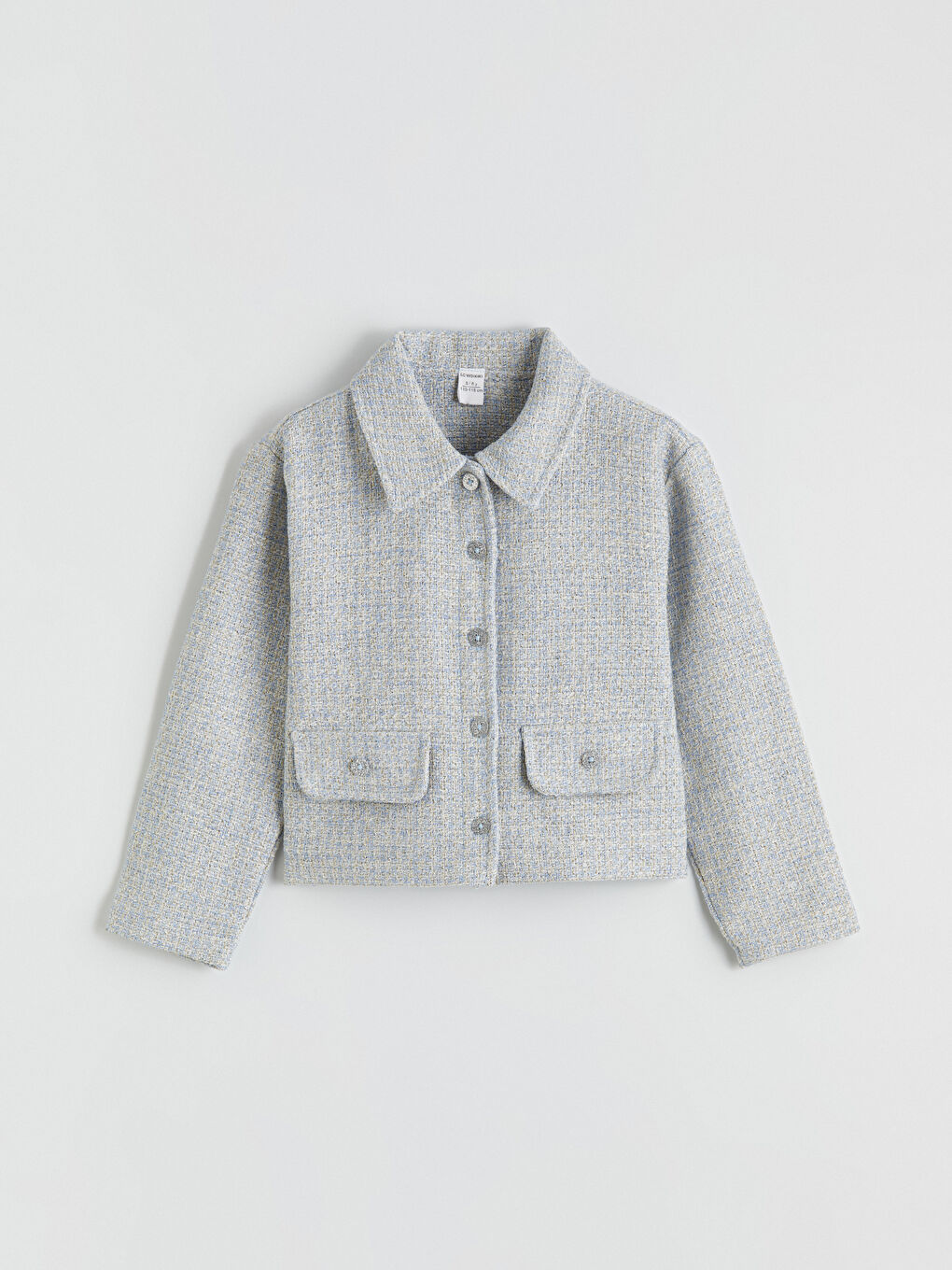 Mavi Gömlek Yaka Kız Çocuk Tüvit Ceket