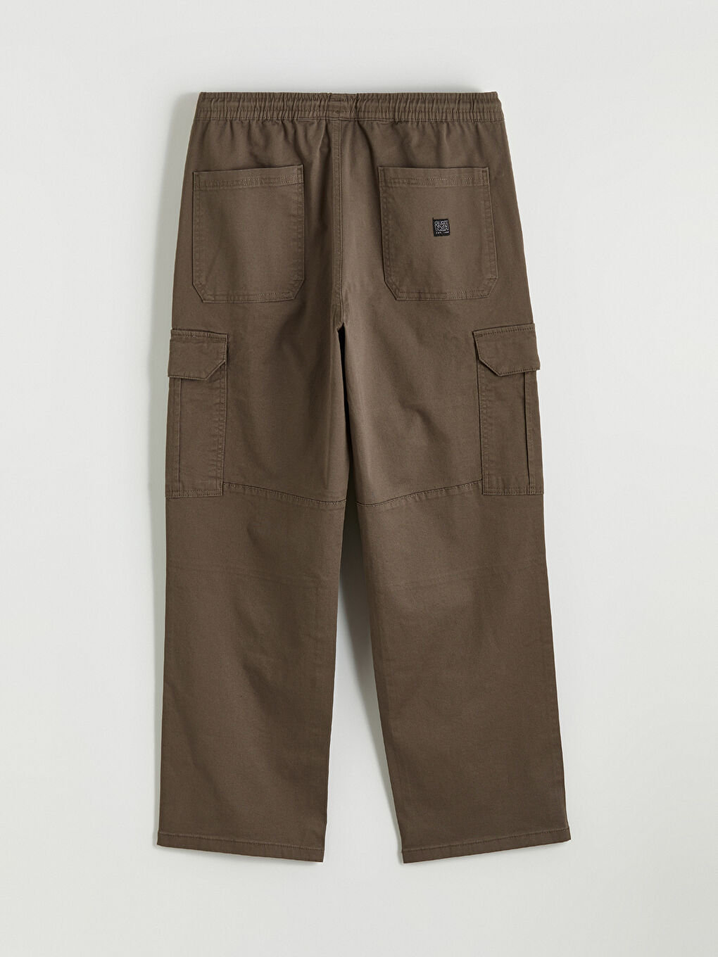 Kahverengi Rahat Kalıp Gabardin Erkek Kargo Pantolon-2