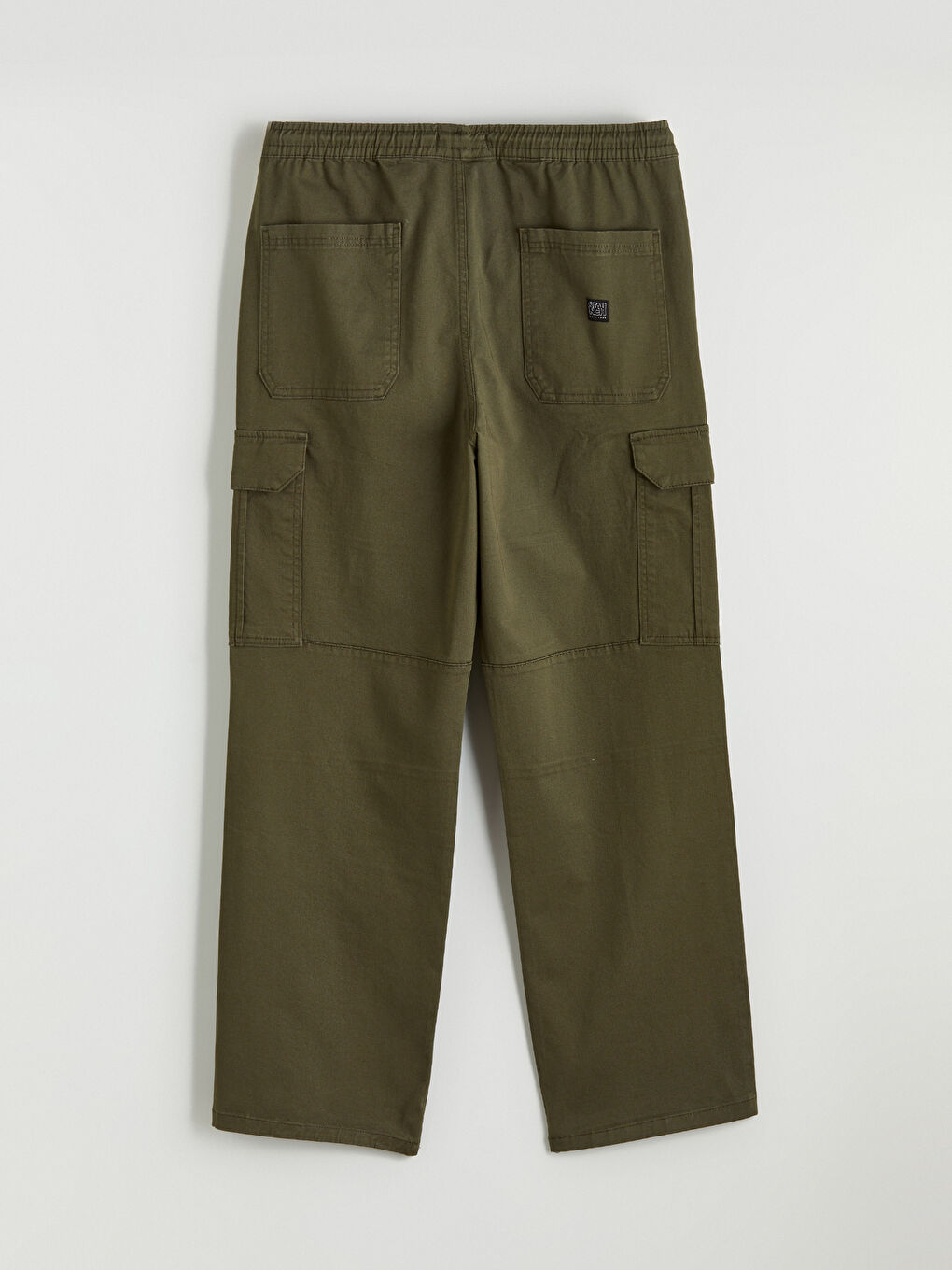 Haki Rahat Kalıp Gabardin Erkek Kargo Pantolon-6