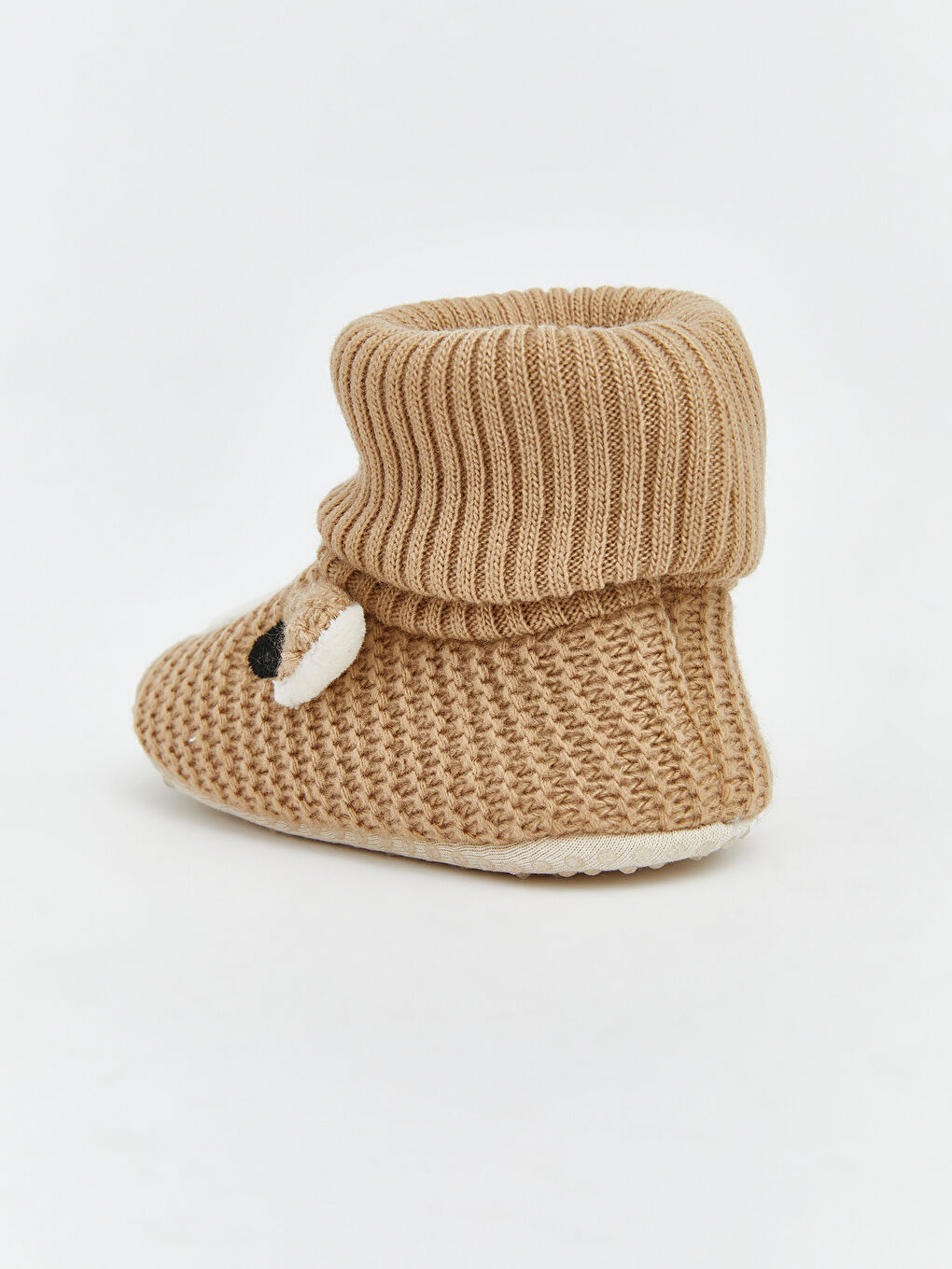 Bej Hayvan Figürlü Erkek Bebek Çoraplı Ev Ayakkabısı-4
