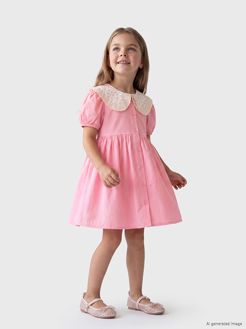 Peter Pan Collar Girls' Dress-1