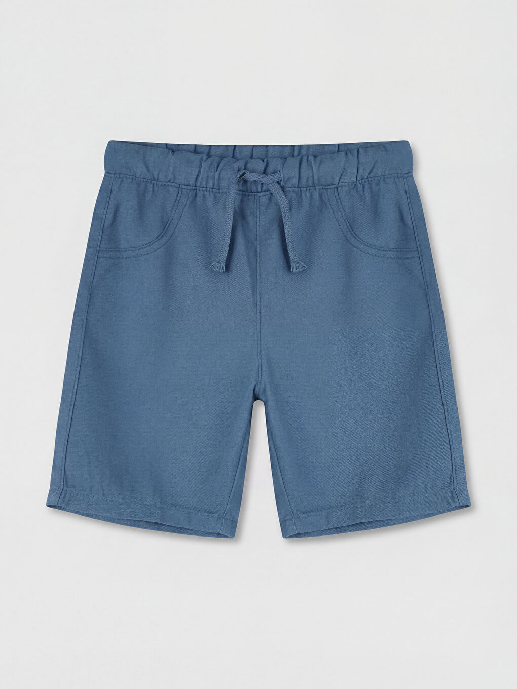 Mavi Erkek Çocuk Beli Lastikli ve Bağcıklı Şort