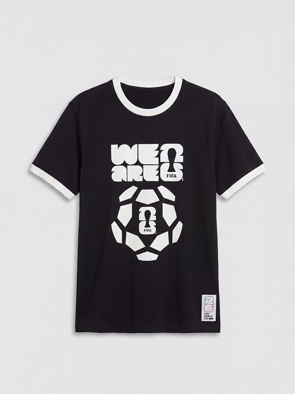 Siyah Bisiklet Yaka FIFA 2026 Baskılı Erkek Tişört