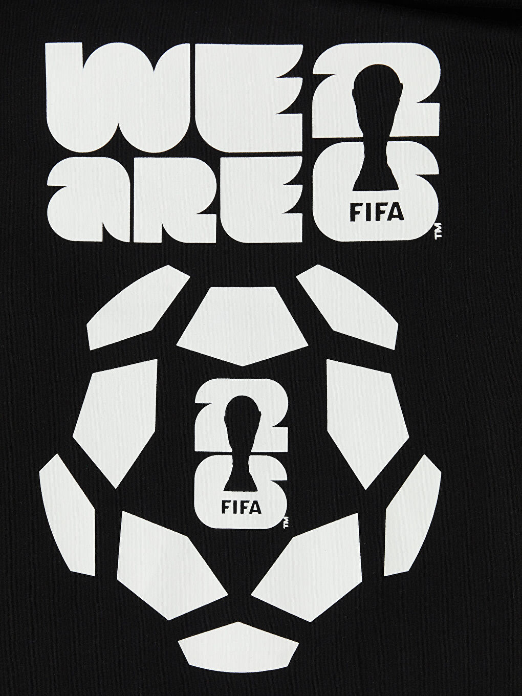 Siyah Bisiklet Yaka FIFA 2026 Baskılı Erkek Tişört-2