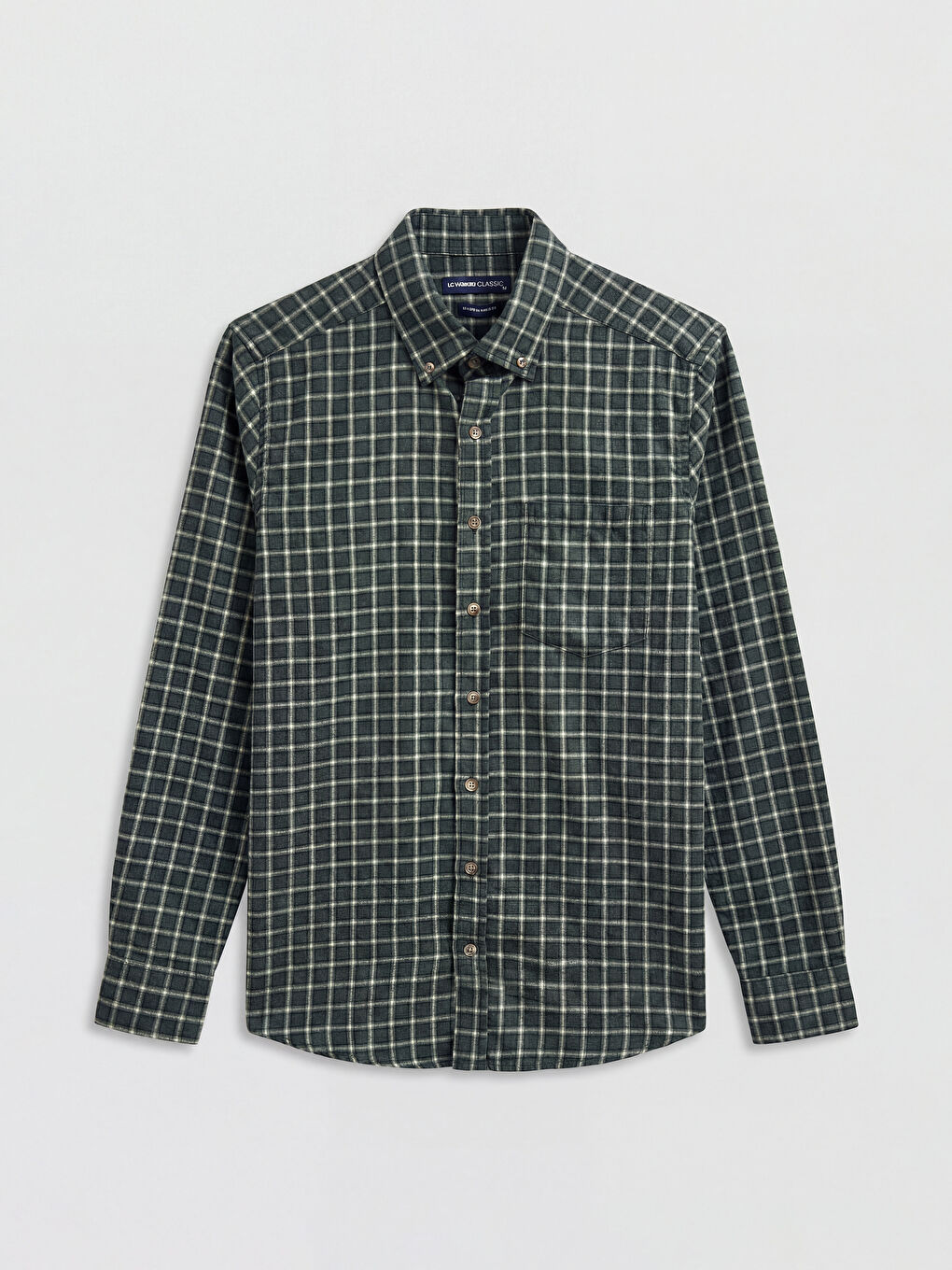 Regular Fit Plaid Gabardine Men's Shirt