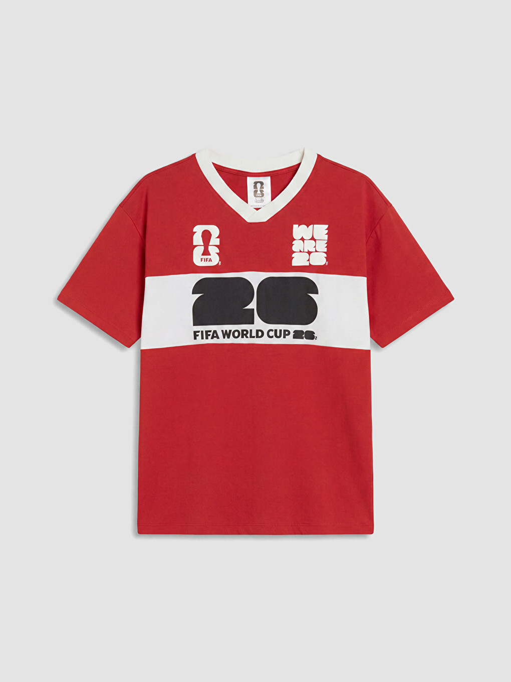 FIFA Bedrucktes Regular Fit V-Ausschnitt Herren T-Shirt-4