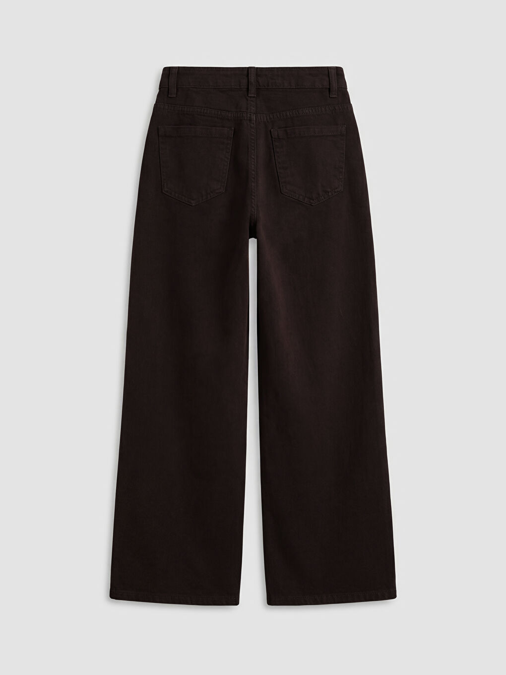 Kahverengi Wideleg Kız Çocuk Gabardin Pantolon-1