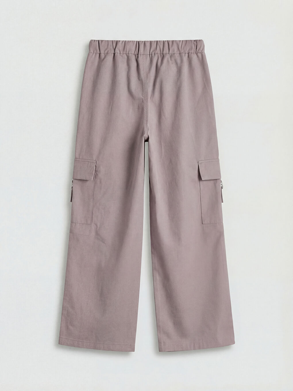 Lila Loose Fit Kız Çocuk Gabardin Kargo Pantolon-1