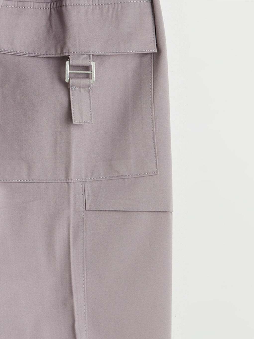 Lila Loose Fit Kız Çocuk Gabardin Kargo Pantolon-2