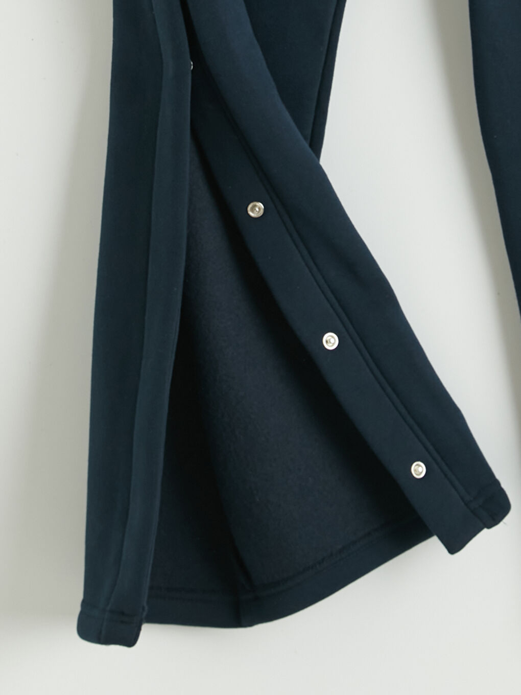 Lacivert Kolay Giyilebilir Paçaları Çıtçıtlı Erkek Loose Fit  Eşofman Altı-4