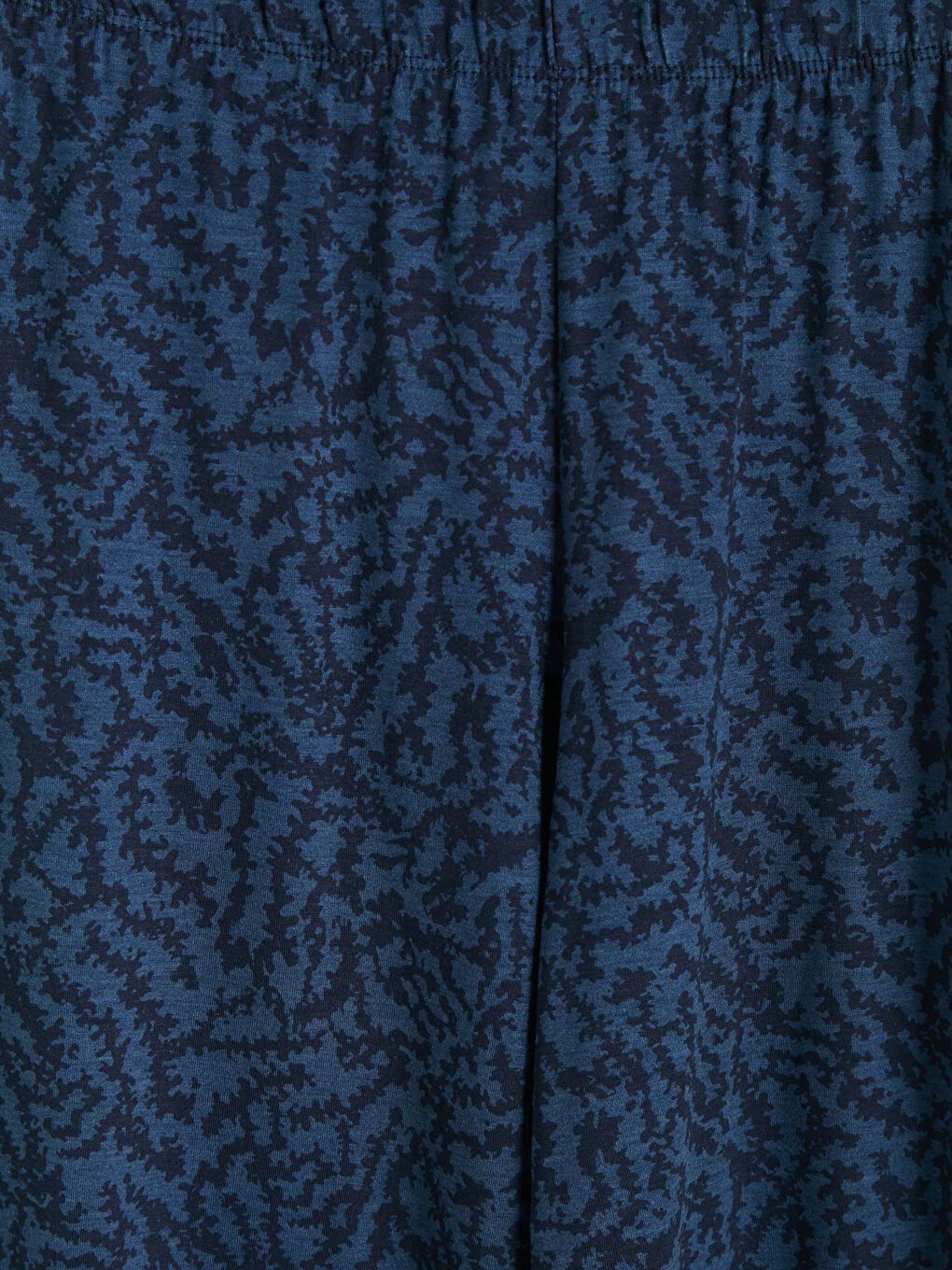 Lacivert Beli Lastikli Desenli Kadın Kapri-2