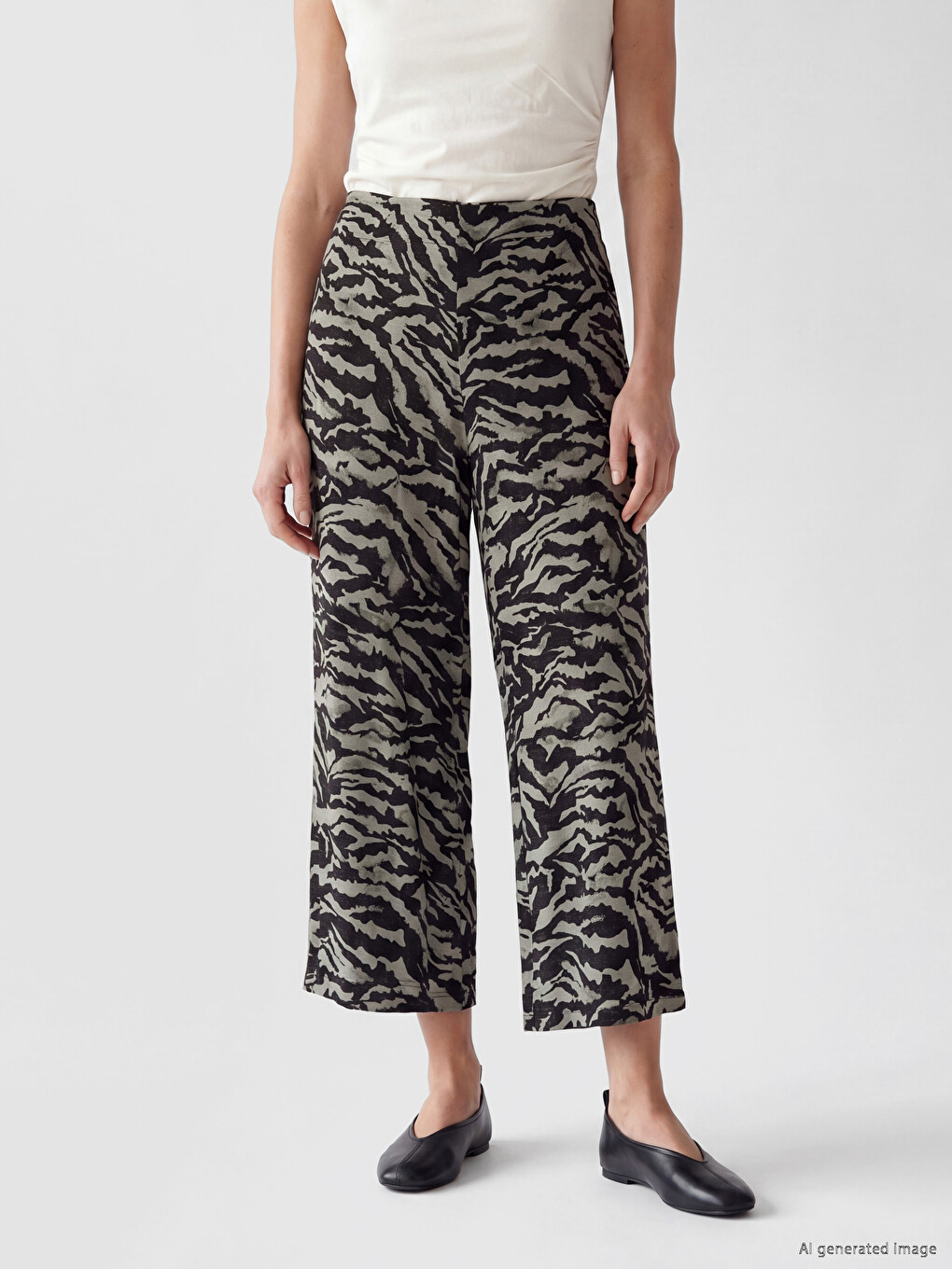 Elastic Waist Printed Women's Capri-1