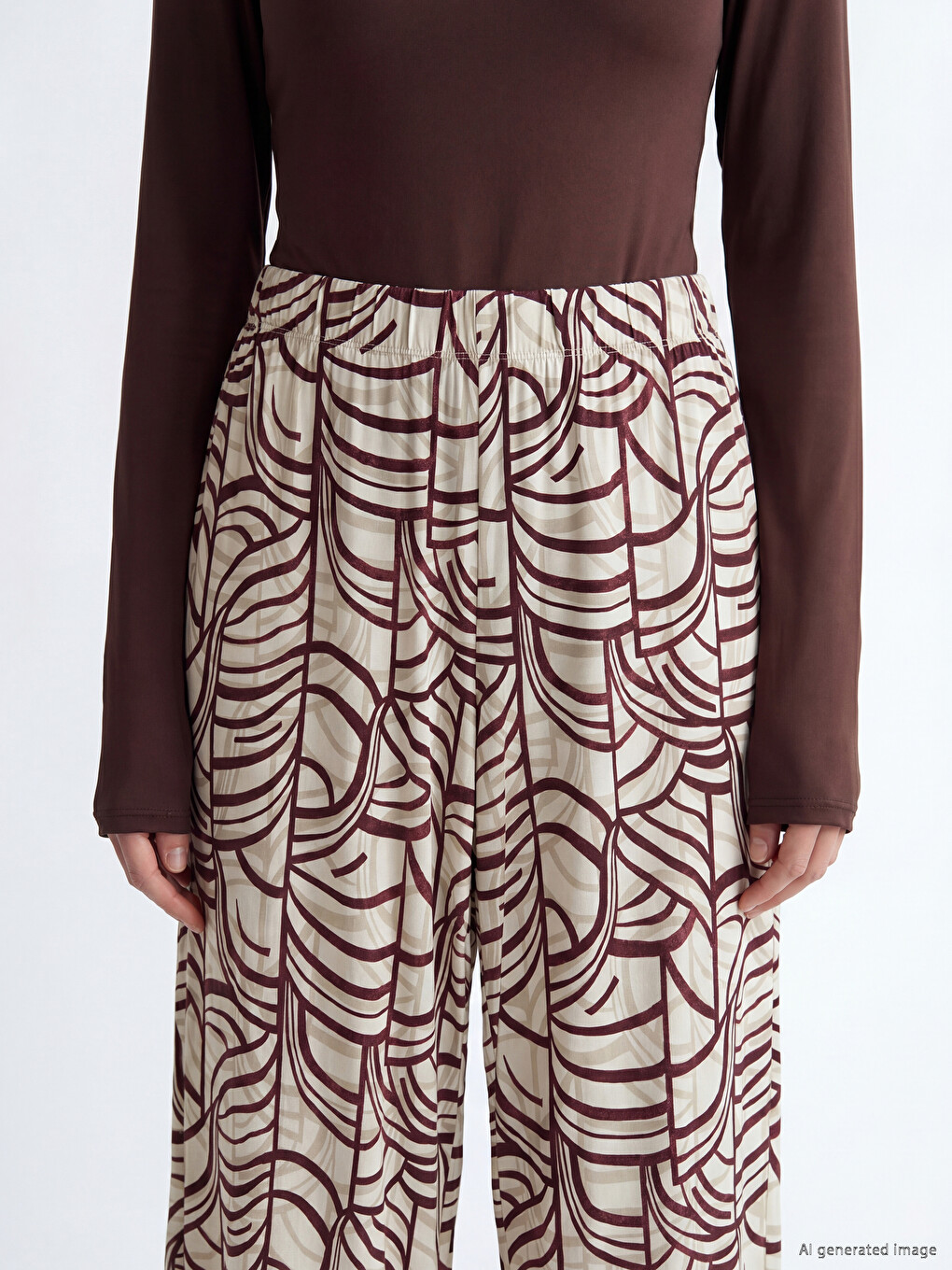 Elastic Waist Printed Women's Capri-2