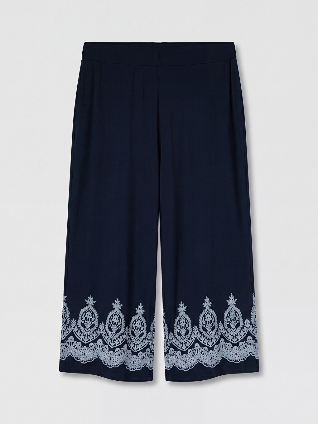 Femër Blu Pantallona Kapri-4