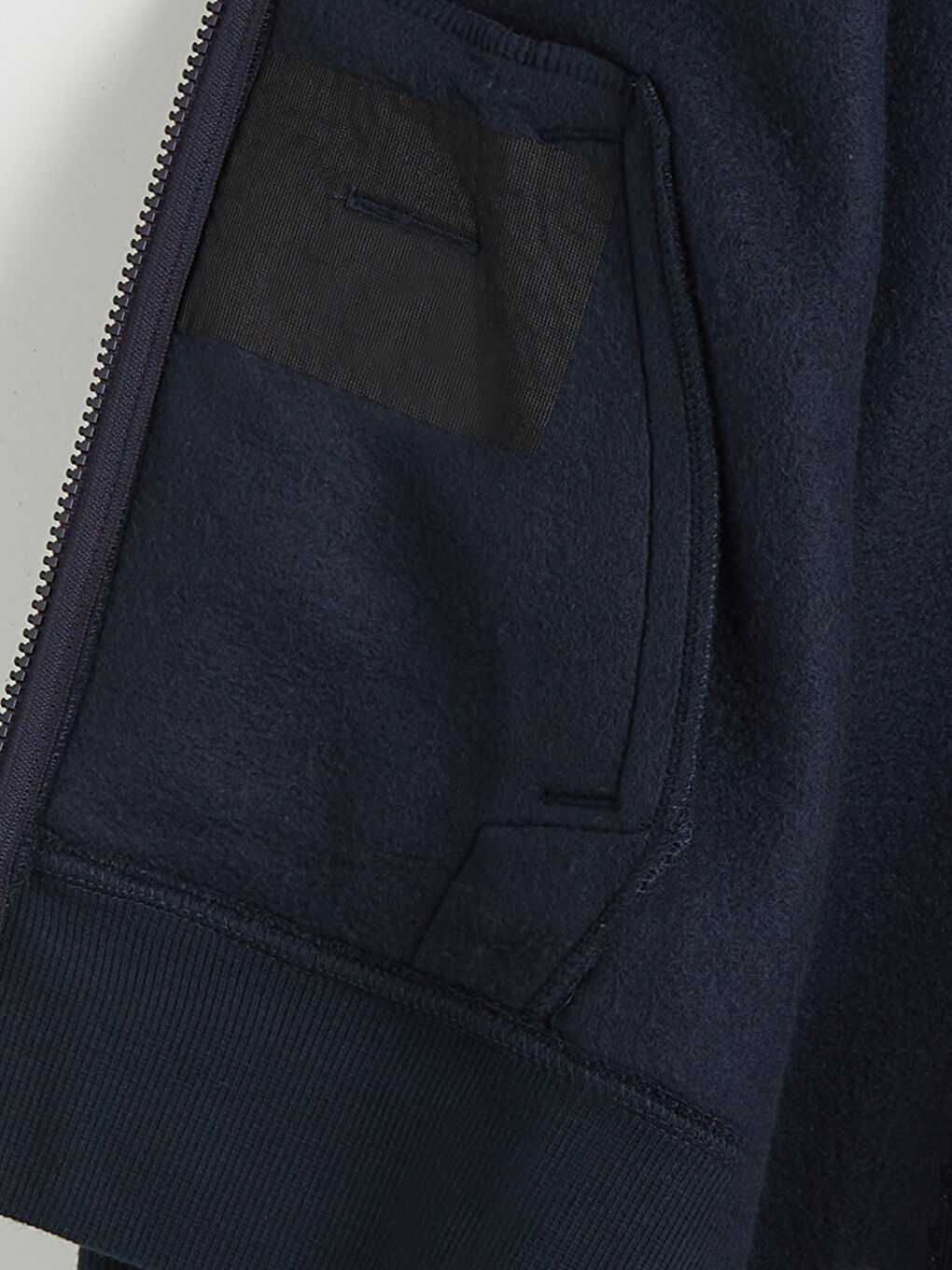 Lacivert Kolay Giyilebilir Kolları Çıtçıtlı Erkek Fermuarlı Sweashirt-3