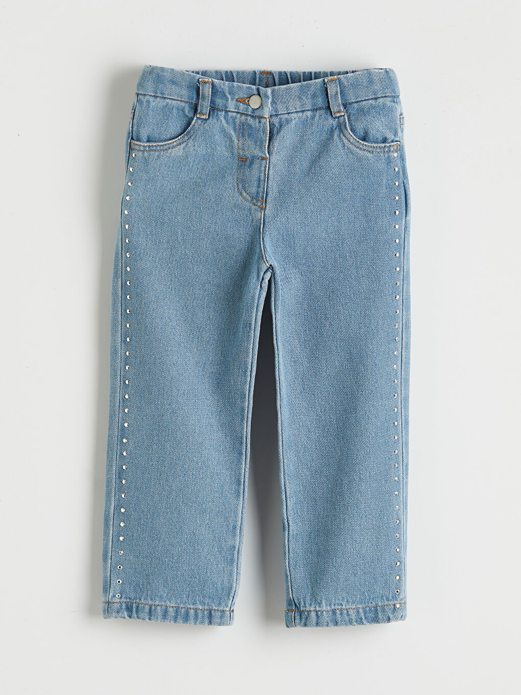 Regular Fit Stone Detailed Girls' Jeans