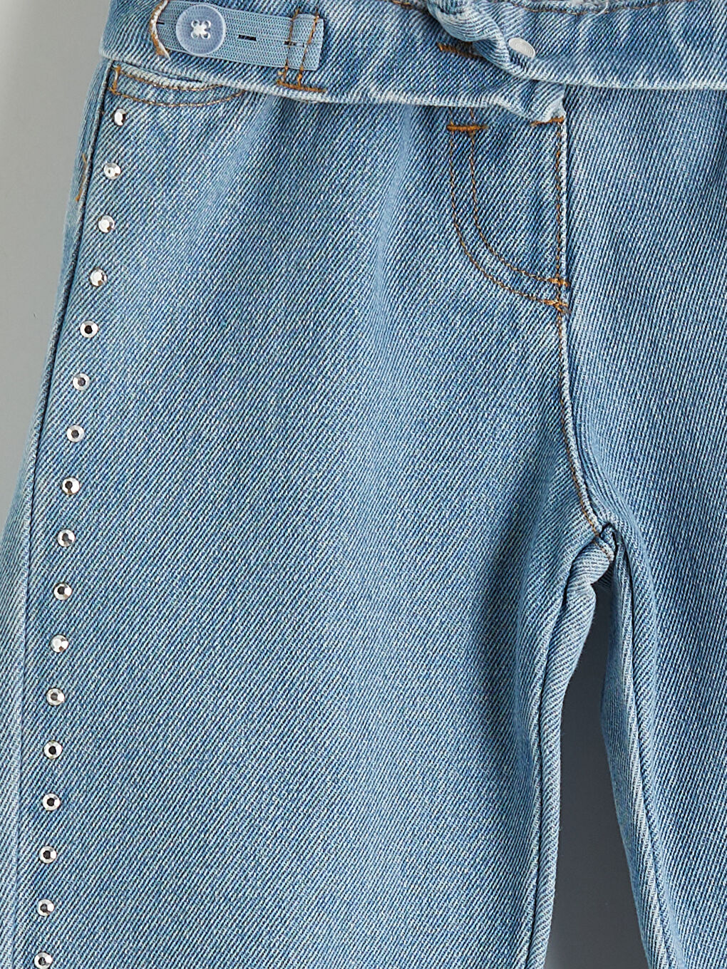 Regular Fit Stone Detailed Girls' Jeans-2