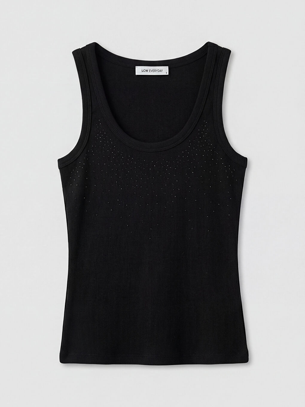 Siyah U Yaka Taşlı Kadın Atlet-4