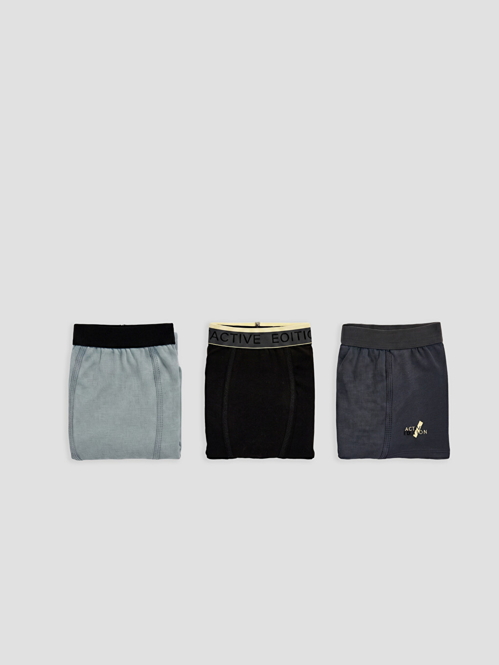 Gri Erkek Çocuk Boxer 3'lü
