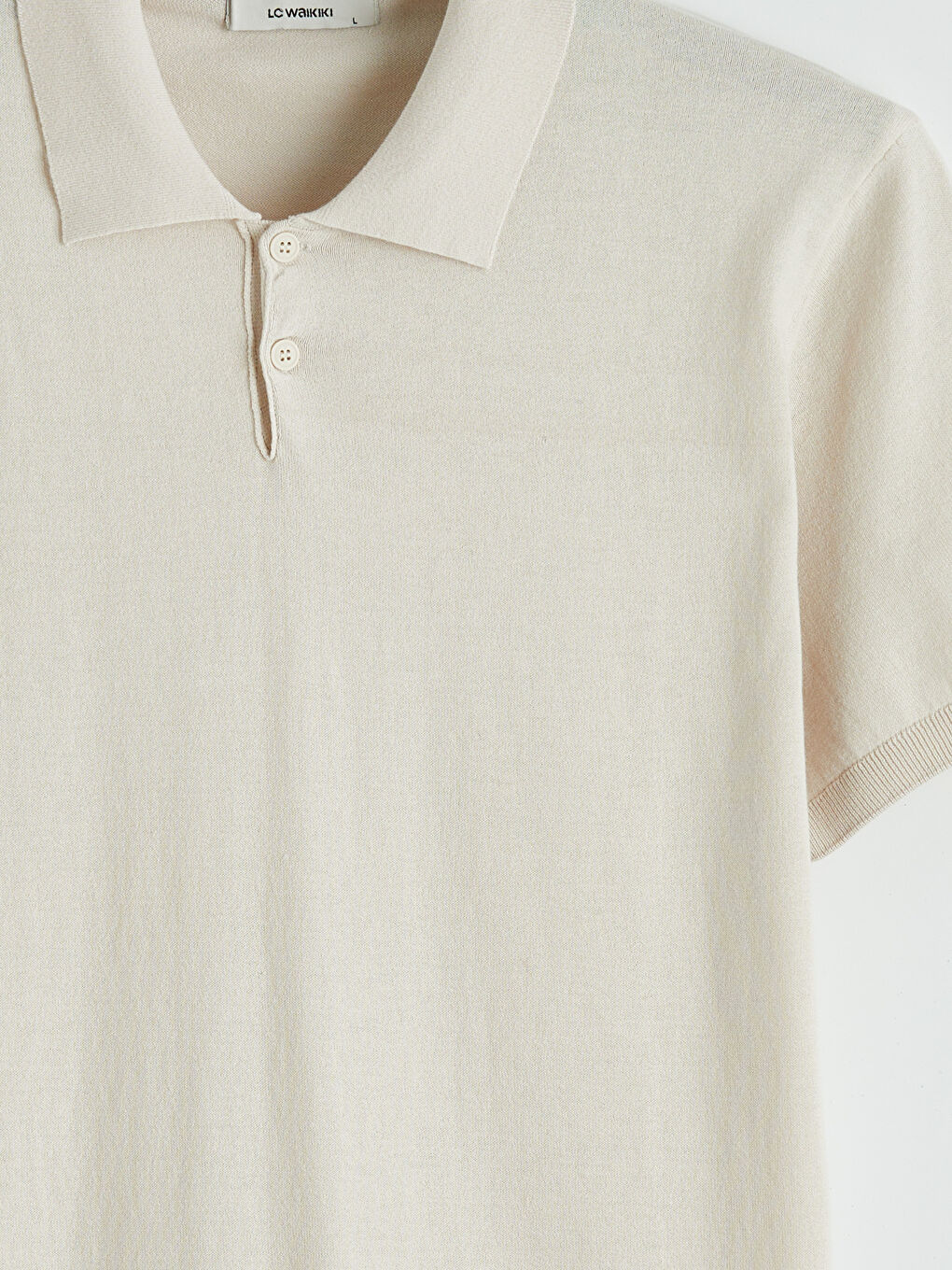 Bej Polo Yaka Erkek Triko Kazak-5