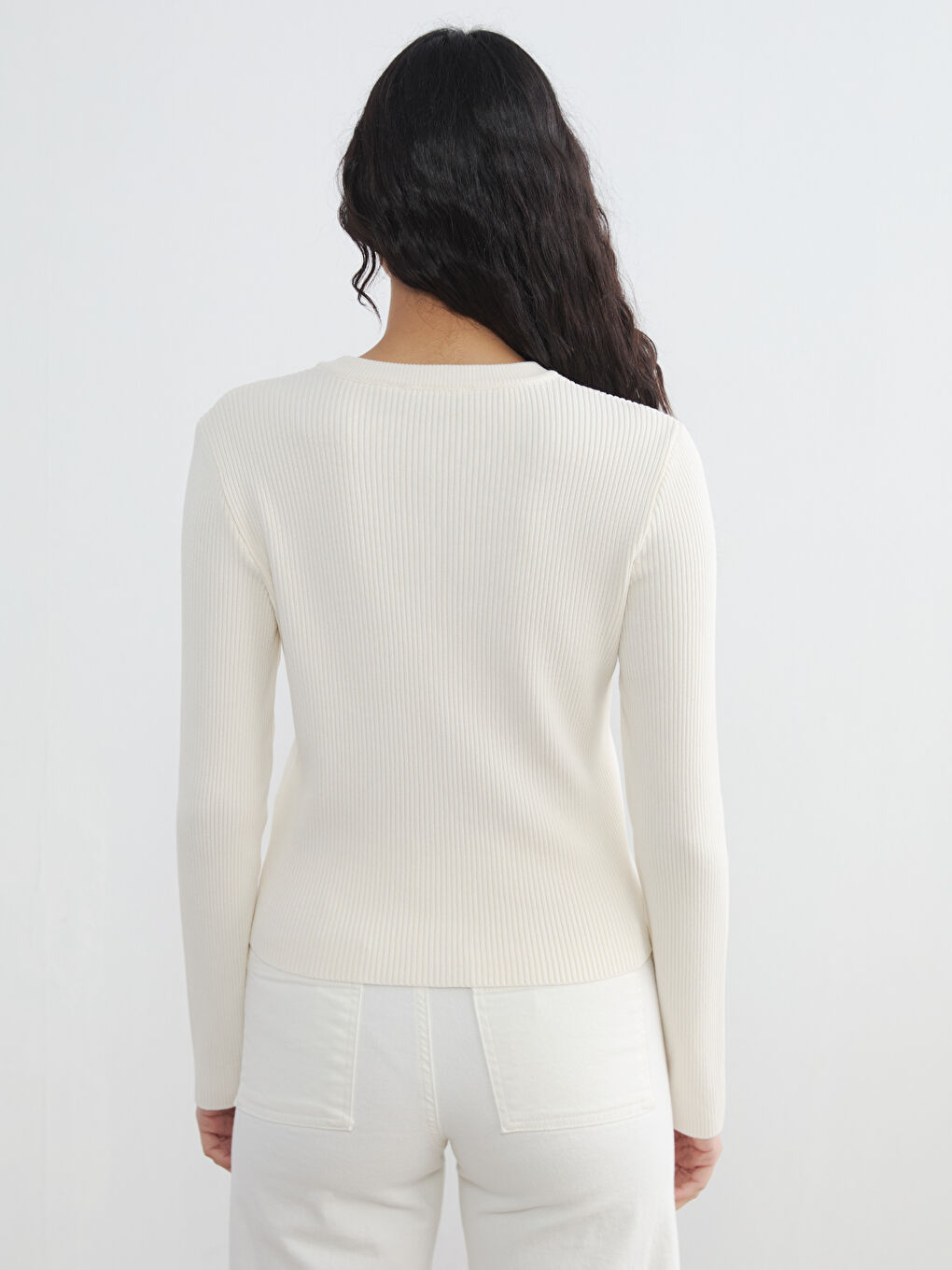 كارديجان تريكو نسائي بياقة دائرية-3