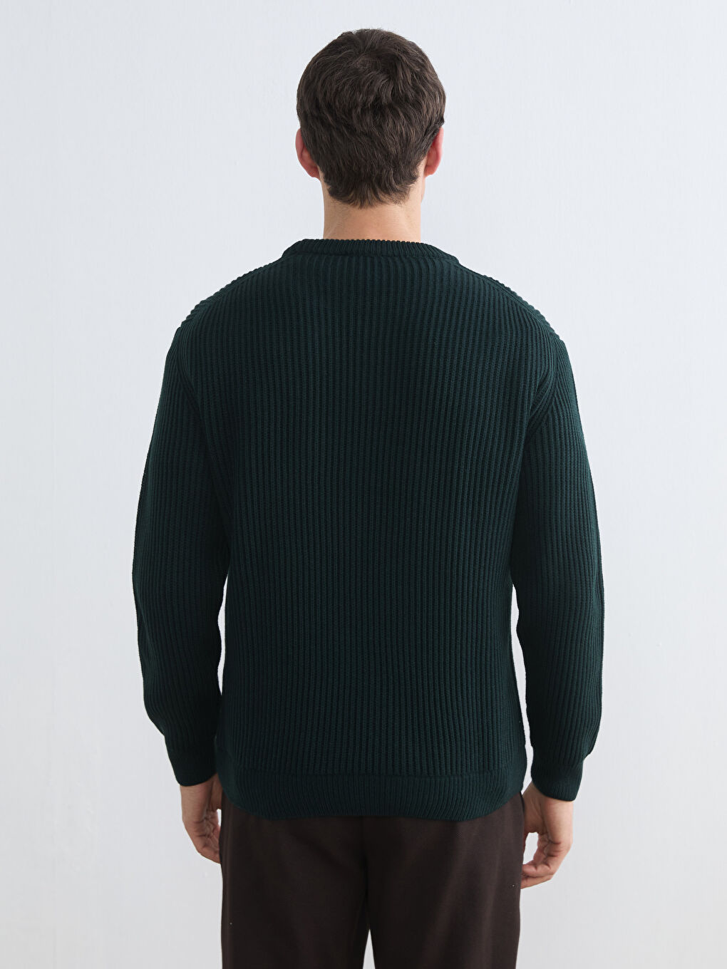 Haki Bisiklet Yaka Erkek Triko Kazak-3