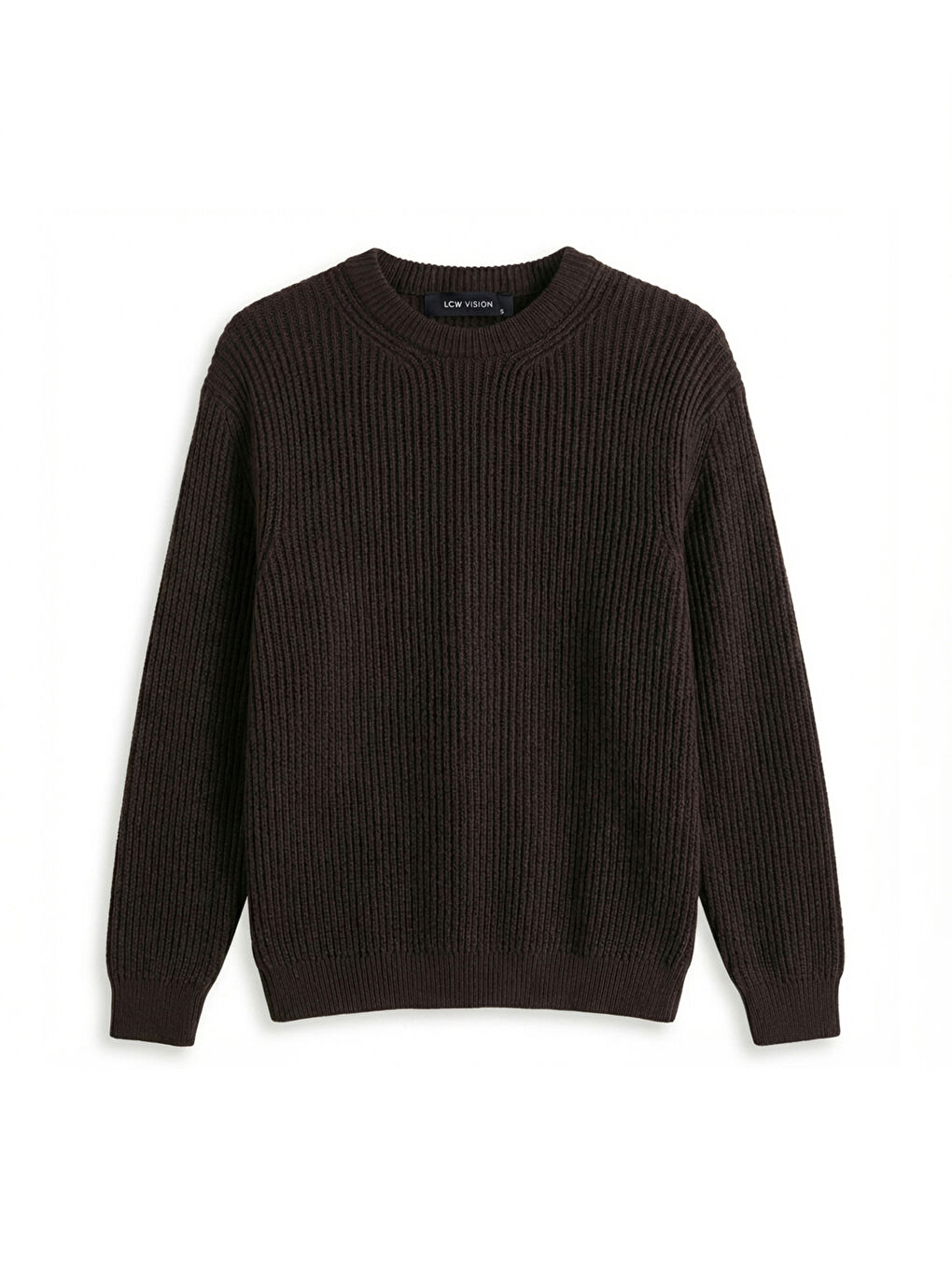 Kahverengi Bisiklet Yaka Erkek Triko Kazak