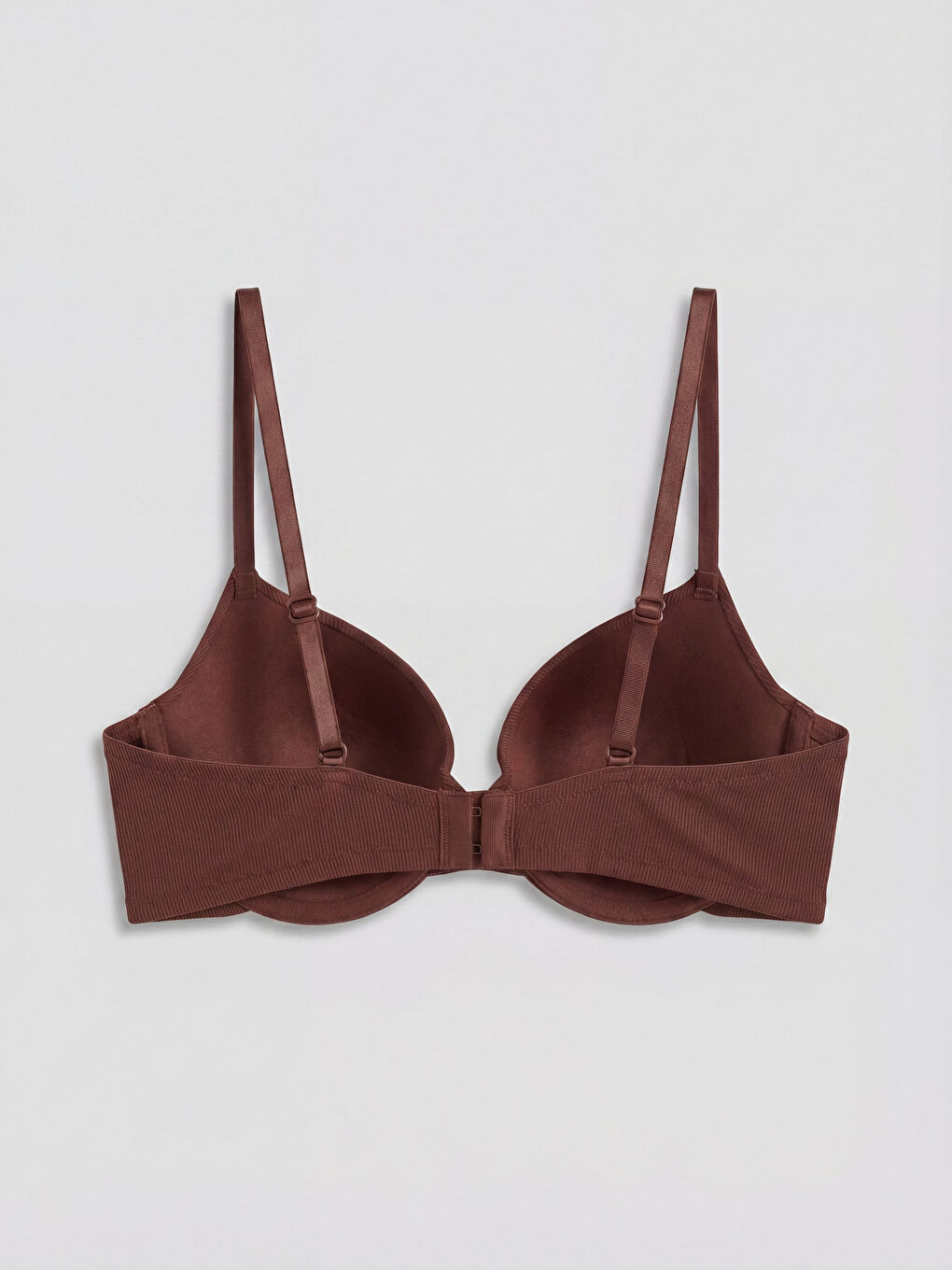 Kahverengi Balenli Dolgusuz Tişört Sütyen-1