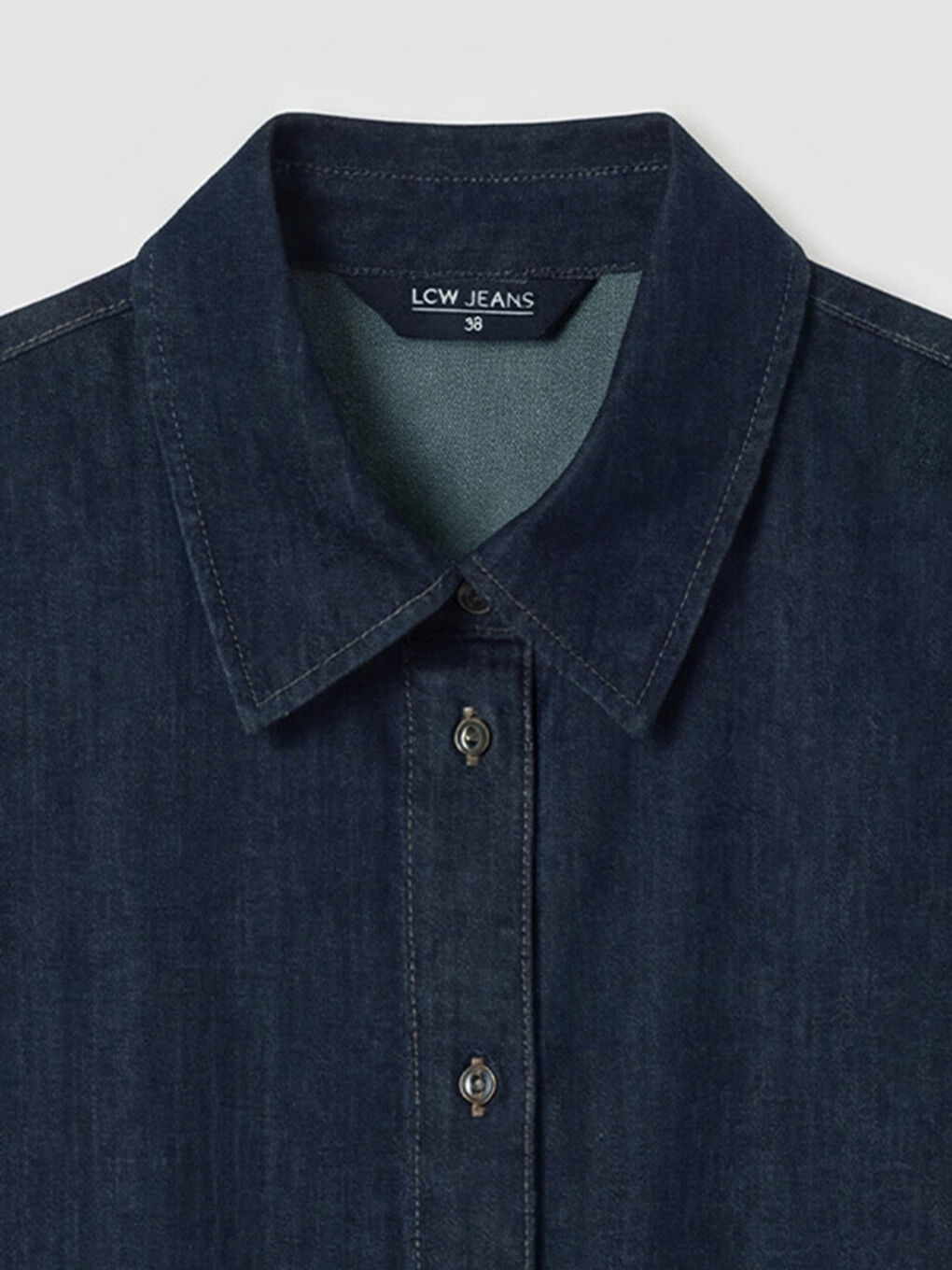 İndigo Kadın Jean Gömlek-2