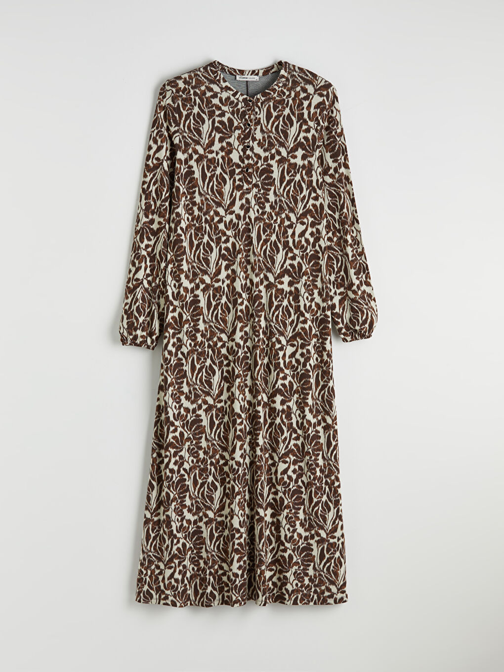 Grandad Collar Floral A-Line Dress-4