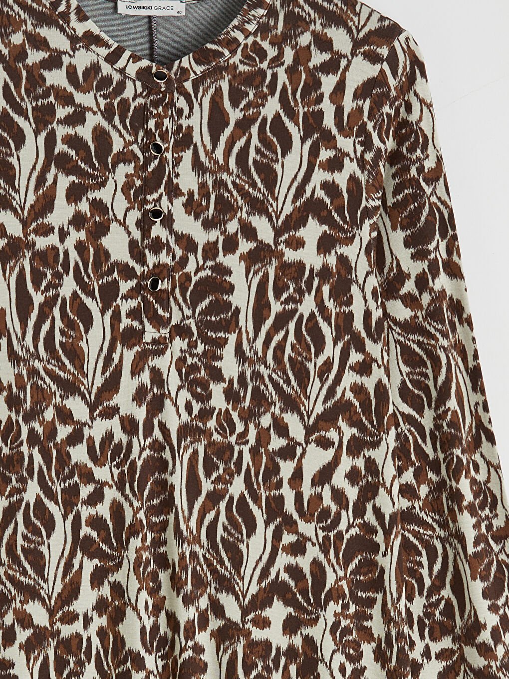 Grandad Collar Floral A-Line Dress-6