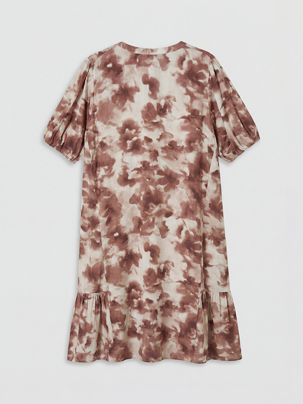 Notch Neck Frilled Poplin Dress-5