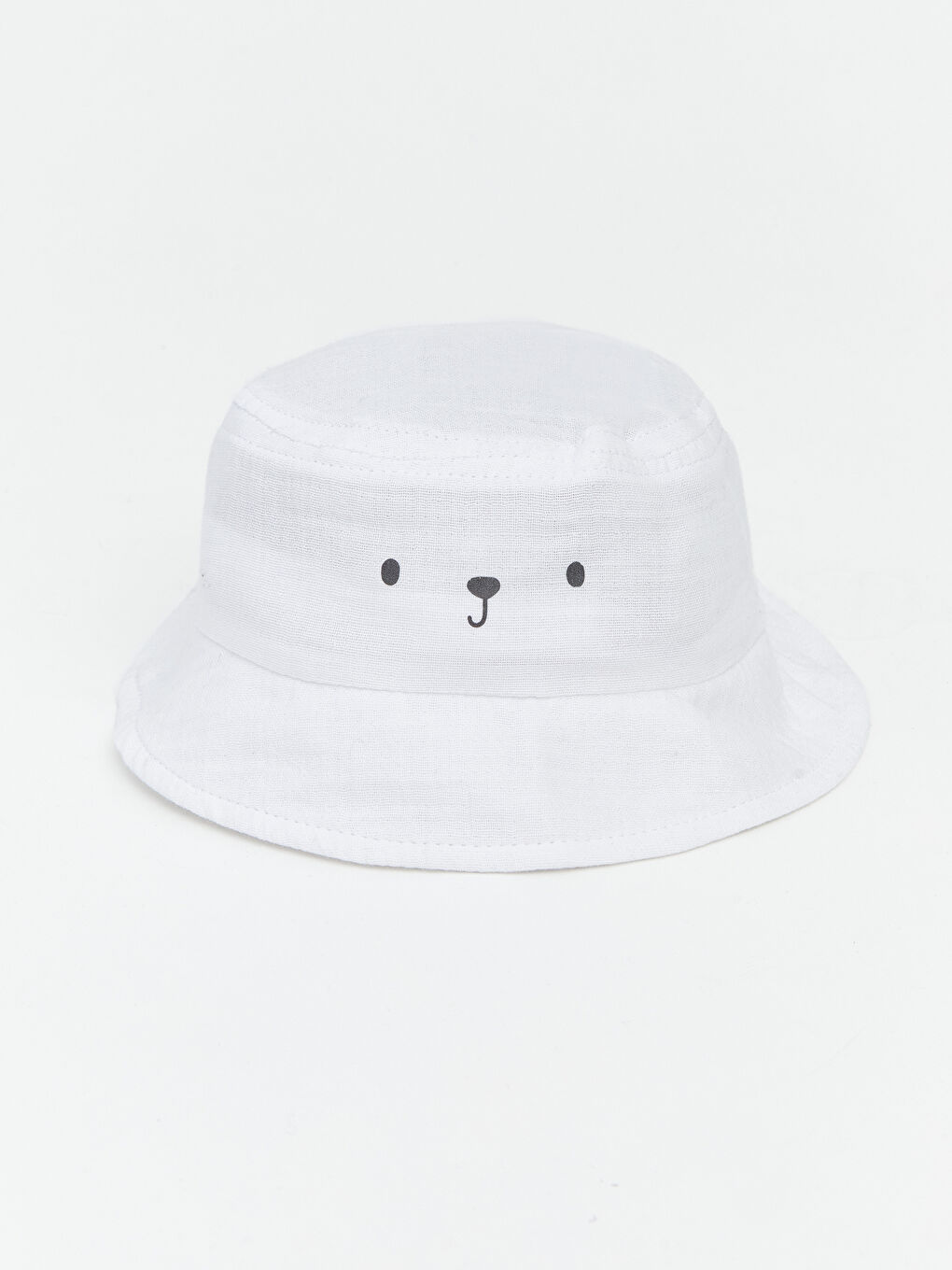 Beyaz Hayvan Figürlü Kız Bebek Bucket Şapka